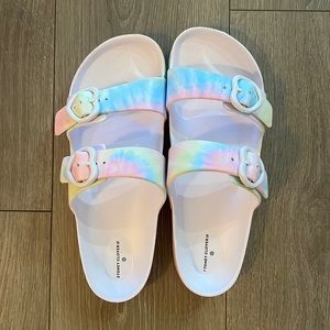 Stoney Clover tie dye sandals size 9, NWOT